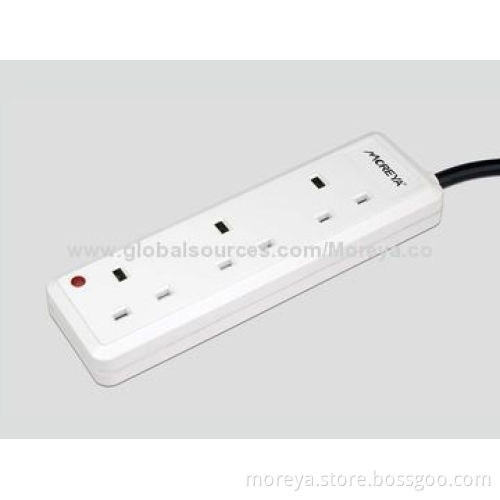 British standard power strip with 6 sockets, extension cable and surge & overload protection
